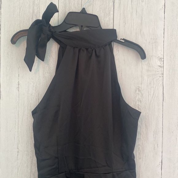 Nicole Miller New York Halter Tie Neck Jumpsuit In Black Women's Medium - Picture 5 of 8